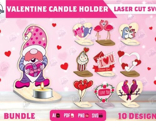 Paquete De Portavelas Para San Valentin 2 Creativo Digital